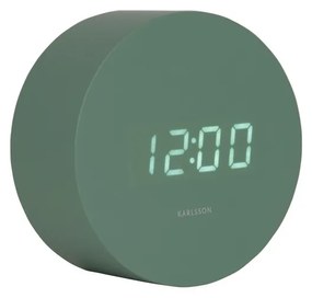 Karlsson 5981GR designerski zegar LED z alarmem,zielony, śr. 9 cm