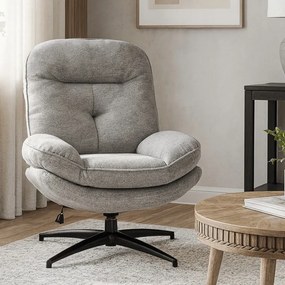 Fotel Wypoczynkowy Obrotowy MESA do Salonu Szary Nowoczesny