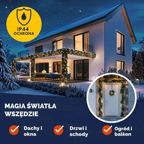 Girlanda świąteczna ANDREA z oświetleniem i pilotem, 5 m, zielona Casaria