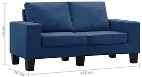 2-osobowa sofa niebieska z podłokietnikami - Lurra 2Q