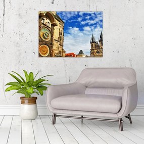 Obraz na szkle - Praski zegar astronomiczny (70x50 cm)