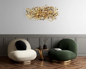Designerska lampa wisząca Monete 80, złota