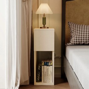 Szafka nocna biała z szufladą stolik z półką nowoczesny loft sypialni 55cm