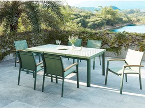 Stół rozkładany z aluminium o długości 180/240 cm – migdałowa zieleń - NAURU