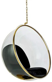 Czarny fotel wiszący z poduszką E2-N87