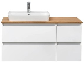 Biała wisząca szafka pod umywalkę bez baterii 110x53 cm Set 360 – Pelipal