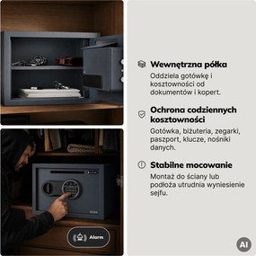 Sejf wrzutowy elektroniczny na gotówkę i utarg Pierce