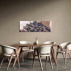 Obraz kawy (z zegarem) (90x30 cm)