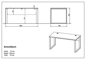 Biurko w dekorze dębu 158x79 cm Lioni – Germania