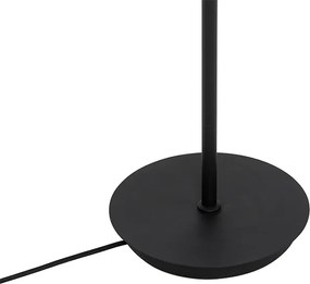 Nowoczesna lampa stojąca czarna 5-świateł z przydymionym szkłem - Athens