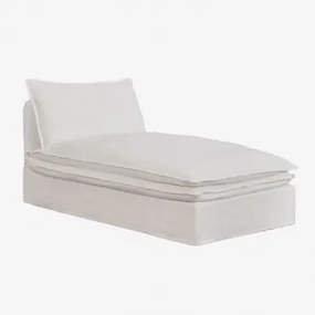 Moduł Leżanki Do Sofy Modułowej Z Lnu I Bawełny Grace Tkaniny Distressed White - Sklum