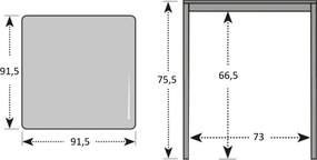 Doppler EXPERT WOOD antracyt - gastro stół aluminiowy 90x90x75cm - Towar z drobną wadą (N519)