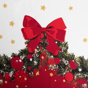 Obrus świąteczny z girlandą i kokardami