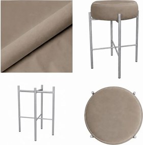 Hoker Pola krzesło barowe podstawa metalowa Tkanina Welur : Kolor Stelaża - Szary, Kolor tkaniny - VELVET - MG09, Typ tkaniny - Velvet