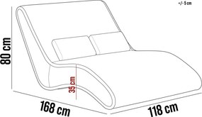 Fotel Szezlong 120 SATO 2 osobowy w tkanininie SORISSO 26 WERSAL