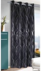 Czarna zasłona 135x245 cm Waves – Sehlbach