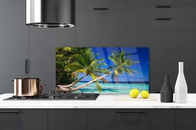 Szkło nad Blatem Tropikalny Brzeg Z Palmą