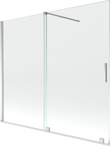 Mexen Velar parawan nawannowy 2-skrzydłowy rozsuwany 180 x 150 cm, transparent, chrom - 896-180-000-01-01