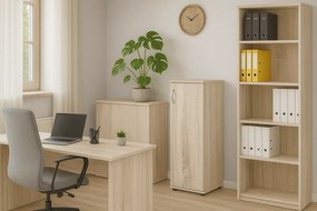 Minimalistyczny regał biurowy dąb sonoma - Lakris