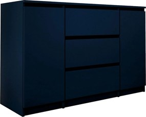 Komoda 2-drzwiowa z 3 szufladami, 120 x 78 x 39 cm, kolor: granatowy