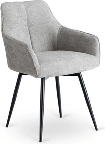 Krzesło Tapicerowane do Salonu PALMA Szare Nowoczesne