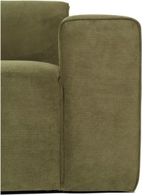 Zielony końcowy moduł sztruksowej sofy Scandic Sting, 101 cm, prawostronny