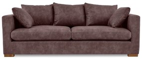 Ciemnobrązowa sofa z imitacji skóry 225 cm Hamburg – Scandic