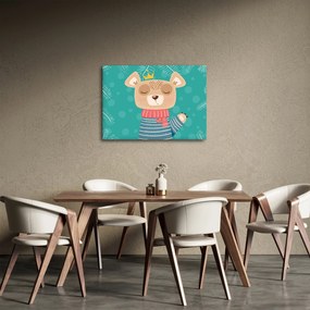Obraz - Machający niedźwiadek (70x50 cm)