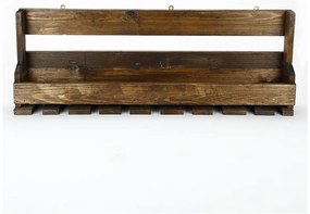 Ręcznie robiony stojak na wino z wieszakiem na kieliszki z litego drewna Catalin Faina, 90x30x12 cm