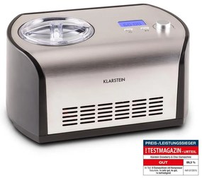 Klarstein Snowberry & Choco 1.2L 120W Maszynka do Lodów z Kompresorem Srebrna