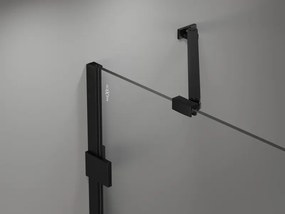 Mexen Lunar drzwi prysznicowe uchylne prawe 115 cm, transparent, czarne - 834-115-000-70-00-P