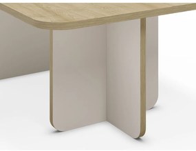 Kremowy/w naturalnym kolorze stolik z blatem w dekorze dębu 56x100 cm Hillary – Marckeric