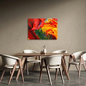 Obraz na szkle - Niebieska abstrakcja za pomocą pędzla (70x50 cm)