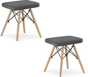 Valora PEKO STOŁEK Szare aksamitne naturalne nogi x2