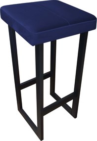 Hoker ALEX krzesło barowe tkanina Welur podstawa metalowa : Kolor Stelaża - Czarny , Kolor tkaniny - VELVET - MG16, Wysokość - 75 cm