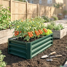 Outsunny Łóżko Ogrodowe Wysokie Zielone 120x60x30,5cm | Aosom PL