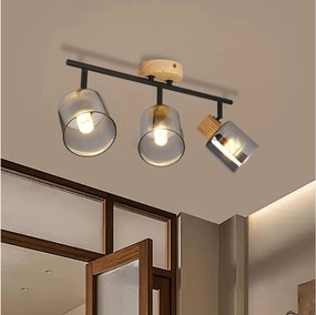 Brilagi - Oprawa punktowa HYGGE 3xE14/15W/230V drewno/przydymione