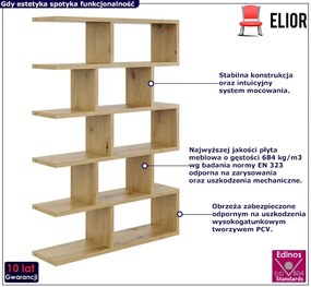 Skandynawski regał w kolorze dąb artisan wiszący lub stojący - Rila