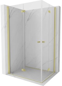 Mexen Mist-F Duo kabina prysznicowa składana lewa 110 x 85 cm, transparent, złota szczotkowana - 8A6-110L-085P-55-00