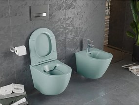 Mexen Lena miska wc Rimless z deską wolnoopadającą slim, duroplast, zielona jasna mat - 30224048