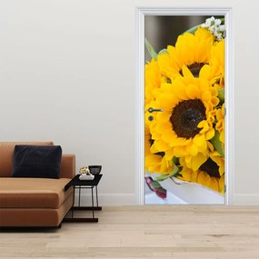 Fototapeta na drzwi - Bukiet ślubny ze słoneczników (95x205cm)