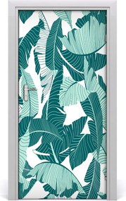 Okleina samoprzylepna na drzwi Tropikalne liście