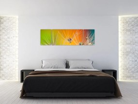 Obraz kropli na roślinie (170x50 cm)