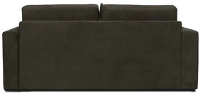 Ciemnobrązowa sztruksowa sofa rozkładana Scandic Elbeko