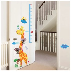 Naklejka dziecięca do mierzenia wzrostu na drzwi/na ścianę 60x120 cm Giraffe &amp; Koalas – Ambiance