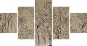 Obraz - Kontury roślin (125x70 cm)