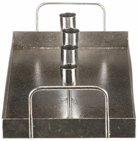 Metalowy świecznik na 4 stożkowe świece,prostokątny, srebrny