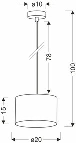 Szara pojedyncza lampa wisząca - D253-Gronis