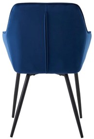 Ciemnoniebieskie aksamitne krzesła z podłokietnikami zestaw 2 szt. Nolan Square – Unique Furniture