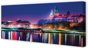 Duży obraz na płótnie Nocna Panorama Krakowa nad Wisłą